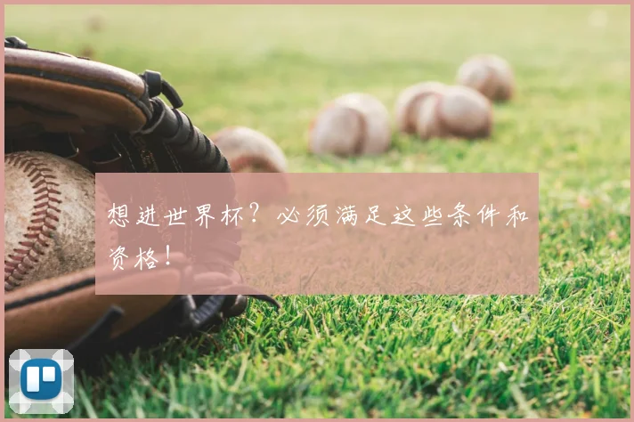 想进世界杯？必须满足这些条件和资格！